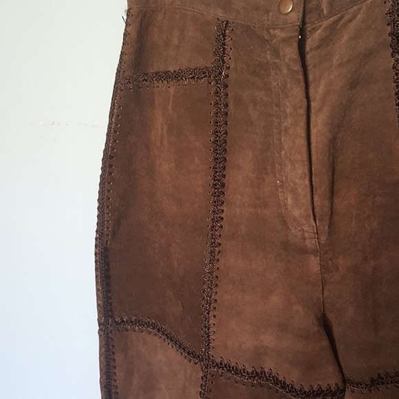 Vintage suede / crochet pants - Picture 2 of 3